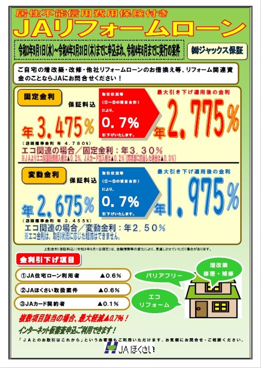 ローン事前審査 Jaほくさい